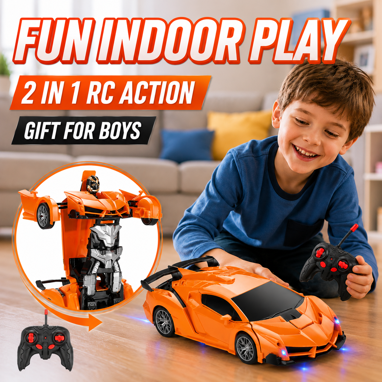 Kids Xbox Toys - Auto Transform RC Racing Car Robot,
