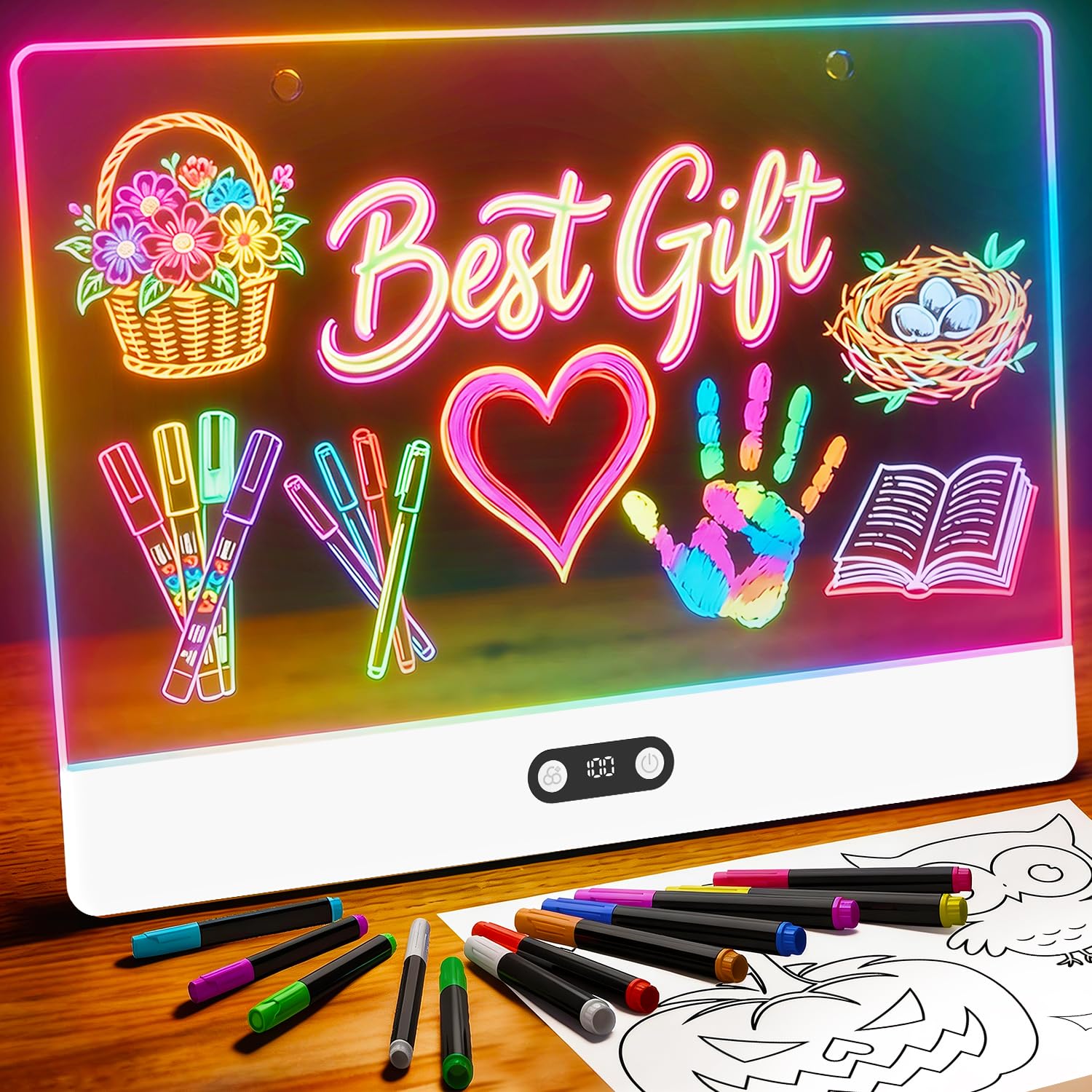 Rechargeable LED Drawing Board - مراجعة Kids Toys Drawing وسعره