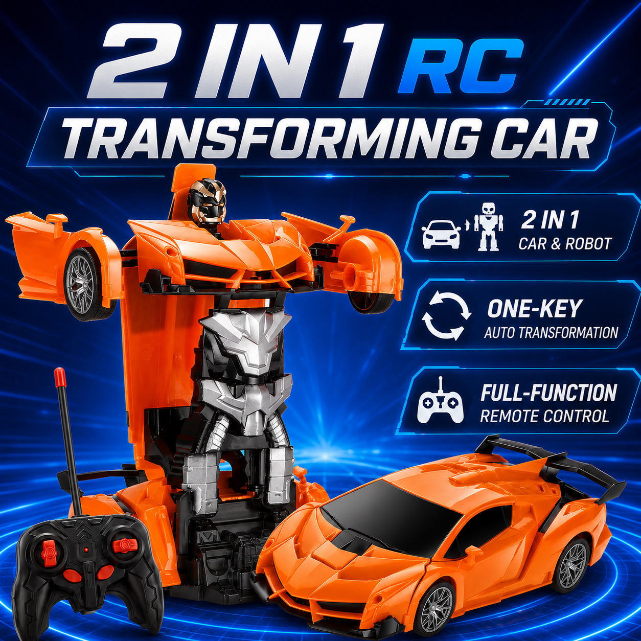 Auto Transform RC Racing Car R - مراجعة Kids Xbox Toys وسعره