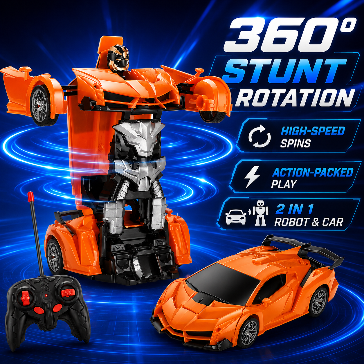 Auto Transform RC Racing Car R - مراجعة Kids Xbox Toys وسعره