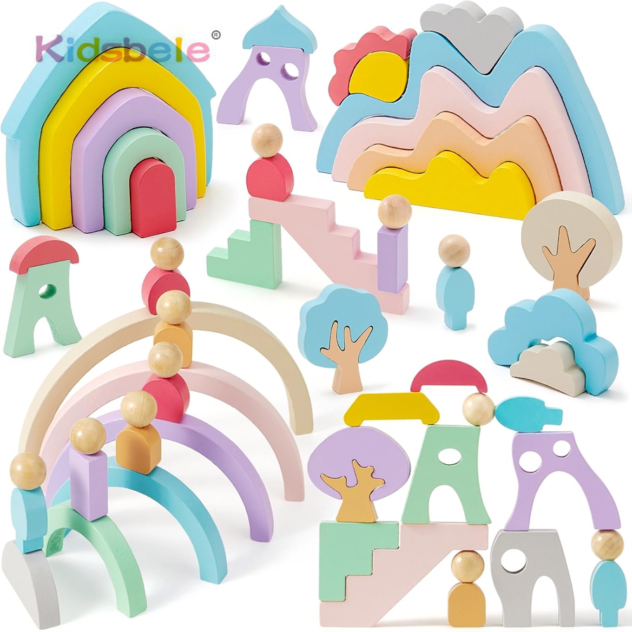 Kid DIY Montessori Wooden Buil - مراجعة Kids Toys Little People وسعره