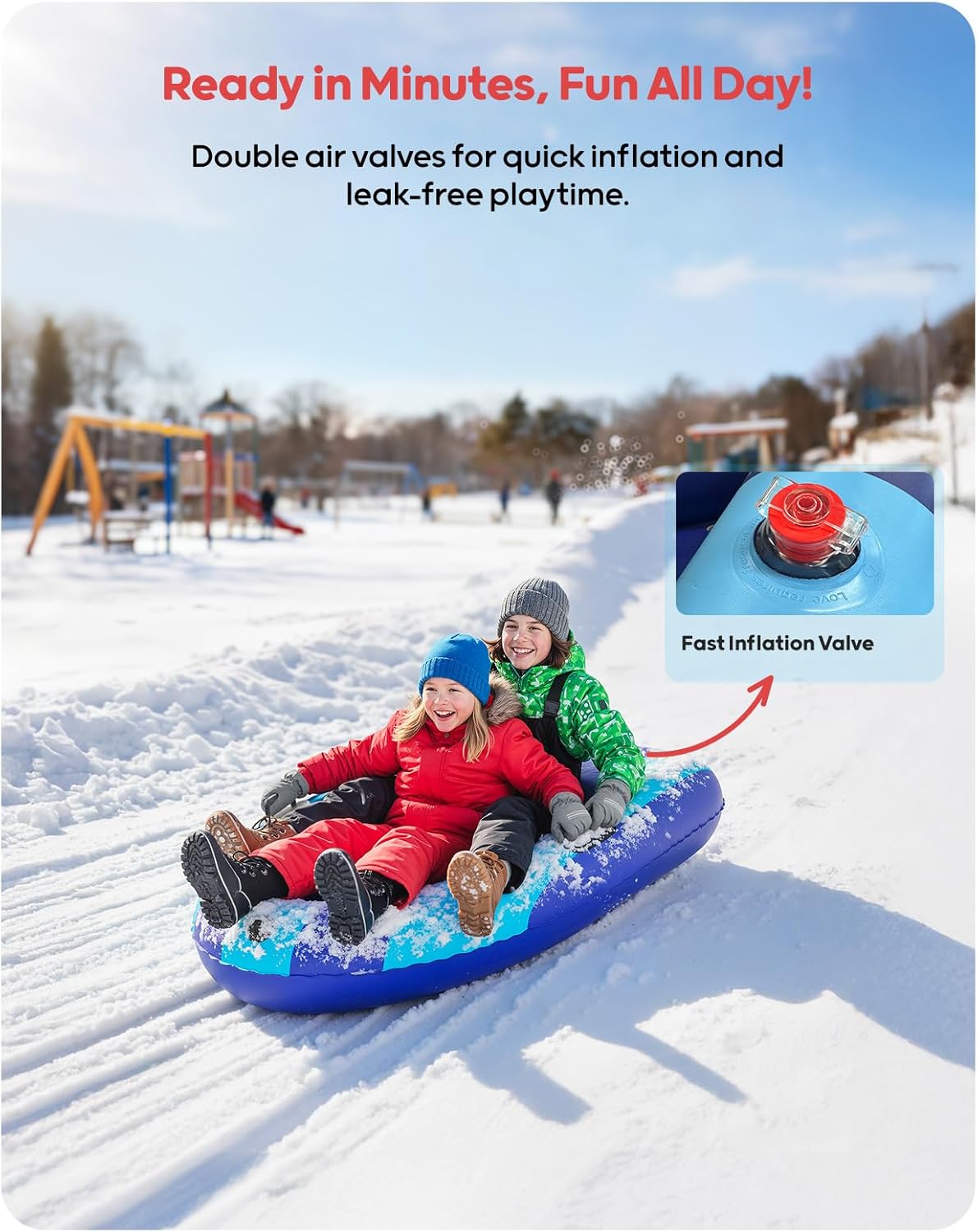 QPAU Inflatable PVC Snow Sled  - مراجعة Kids Toys Kids Toys وسعره