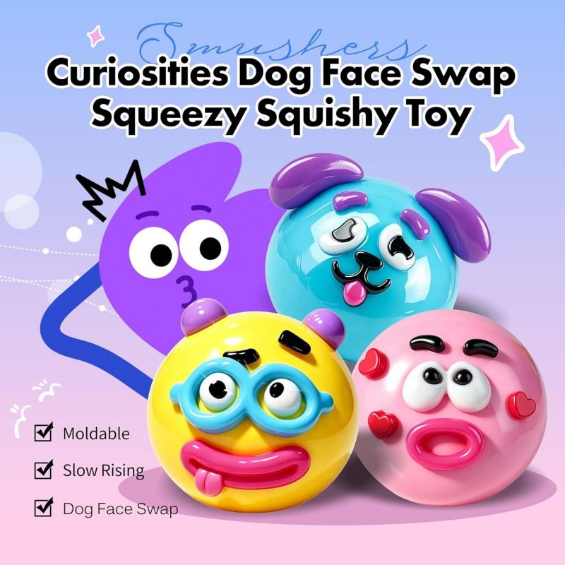Smushers Squishy Dog Face Swap - مراجعة Kids Toys Dog وسعره