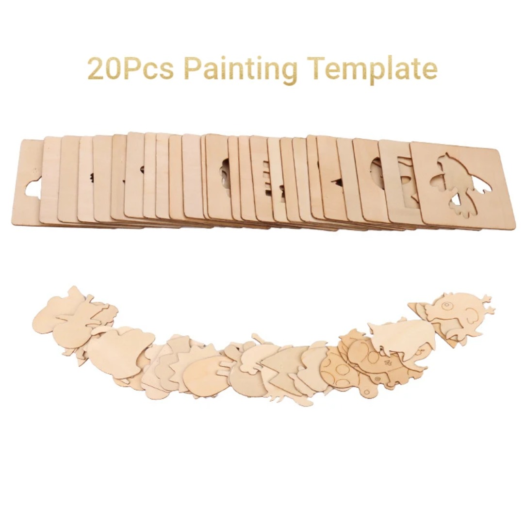 20PCS Montessori Wooden Drawin - مراجعة Kids Toys Drawing وسعره