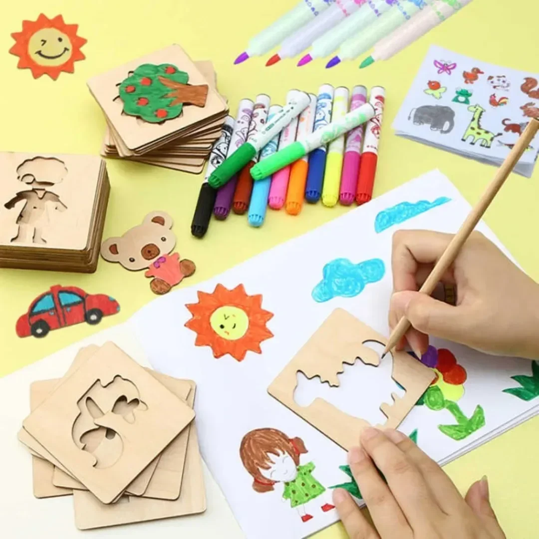 20PCS Montessori Wooden Drawin - مراجعة Kids Toys Drawing وسعره